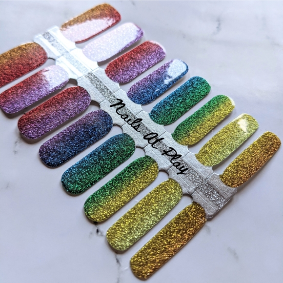 5 for $20 Nail Wraps- Rainbow Glitter - Picture 2 of 6